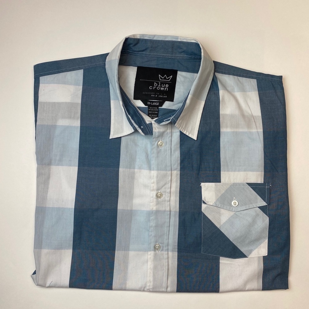 Blue CROWN XXL CASUAL BUTTON DOWN